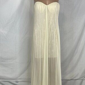 Sheerluck Women’s Lace Corset Maxi Vacation Dress Yellow Size XS